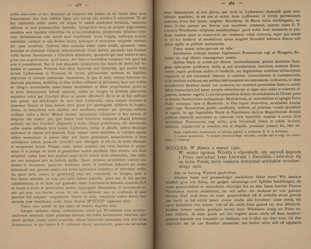 Письмо Витовта Сигизмунду, 11 марта 1420 (468-469 стр.).png