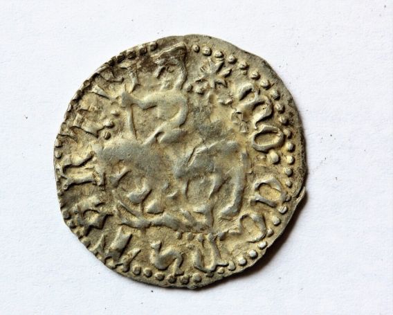 Podolės kunigaikščio Konstantino Karijotaičio pusgrašis su  Šv. Jurgiu ir slibinu, 1388.jpg