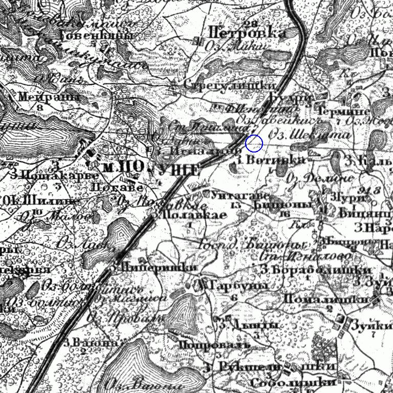 Ф.Ф. Шуберт. Военно-топографическая карта Российской империи. Сьемка 1846-1863 г. (трехверстка) - Игналина.jpg